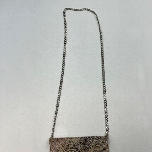JJ Winters Leather Snake Print Crossbody Envelope Purse Chain Strap - Picture 5 of 8